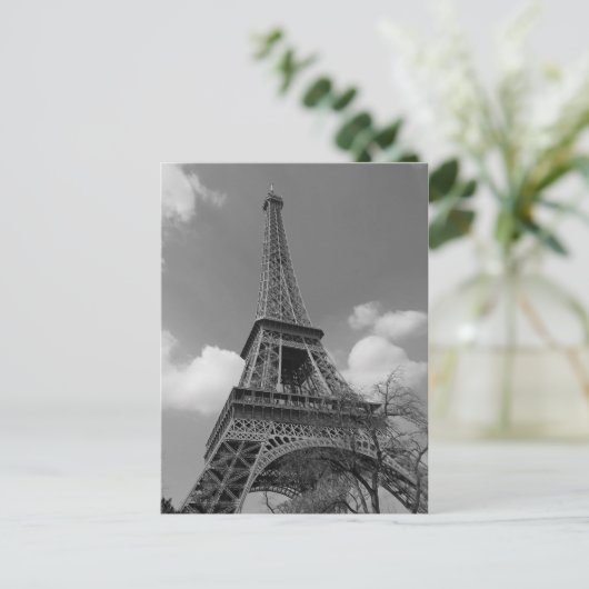 Cloudy Eiffel in Black and White, 2015 Briefkaart (Staand voorkant)