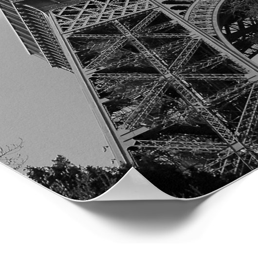 Cloudy Eiffel in Black and White, 2015 Poster (Hoek)