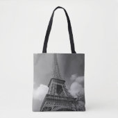 Cloudy Eiffel in Black and White, 2015 Tote Bag (Voorkant)