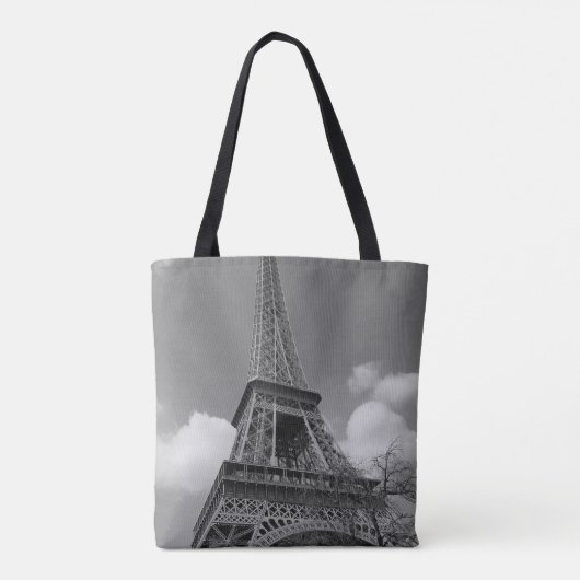 Cloudy Eiffel in Black and White, 2015 Tote Bag (Achterkant)