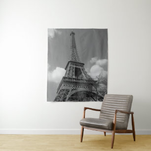 Cloudy Eiffel in Black and White, 2015 Wandkleed