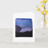 Cloudy Evening Waterverf Folded Note Kaart (Gele Bloem)