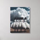 Cloudy Fashion Glitch Portrait  Canvas Afdruk (Voorkant)