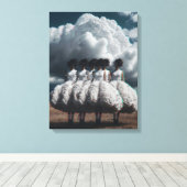 Cloudy Fashion Glitch Portrait  Canvas Afdruk (Insitu (Houten vloer))
