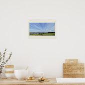 Cloudy Field by Lake Poster (Keuken)