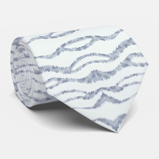 Cloudy Grey Zebra Eraser Scratch Art Stropdas (Opgerold)