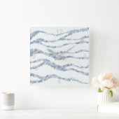 Cloudy Grey Zebra Eraser Scratch Art Vierkante Klok (Huis)