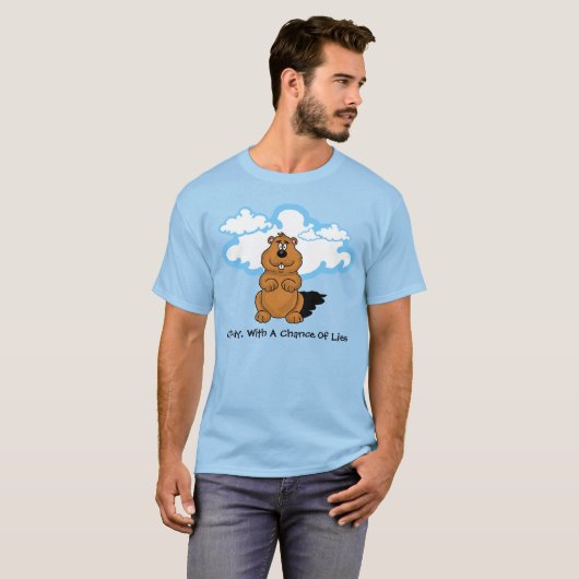 Cloudy Groundhog Day T-shirt (Voorkant volledig)
