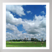 Cloudy Hay Field Poster (Voorkant)