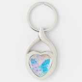 Cloudy Heart Butterfly Sleutelhanger (Voorkant)