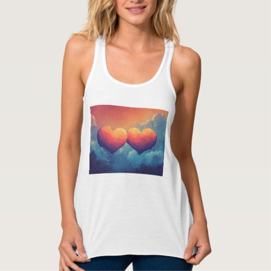 Cloudy Hearts - Liefde in de lucht Tanktop (Voorkant)