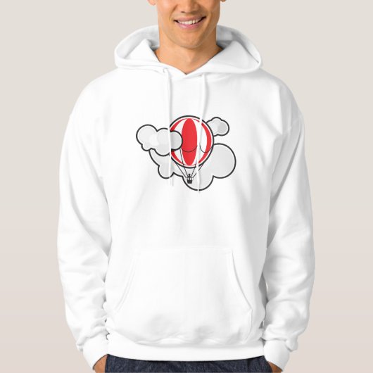 Cloudy Hot Air Ballon Mannen Hoodie (Voorkant)