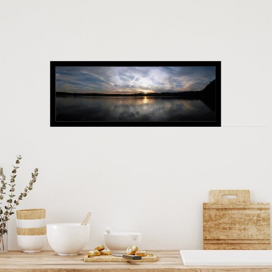 Cloudy Lake Sunset Poster (Keuken)