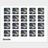 Cloudy Landscape Vierkante Sticker (Vel)