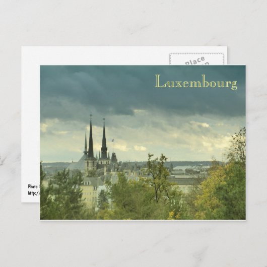 Cloudy Luxembourg Briefkaart (Voorkant / Achterkant)
