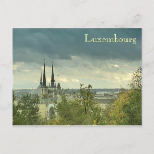 Cloudy Luxembourg Briefkaart (Voorkant)