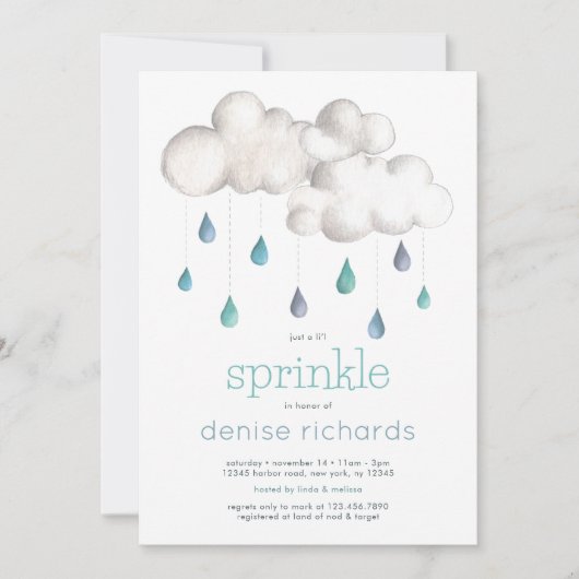 Cloudy met kans op Sprinkles Baby shower Kaart (Voorkant)