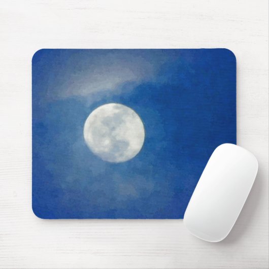 Cloudy Moon Painting Muismat (Met muis)
