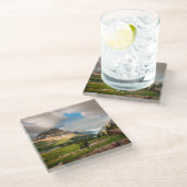 Cloudy Mountains | Alpenmeer Glazen Onderzetter (Schuin)