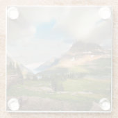 Cloudy Mountains | Alpenmeer Glazen Onderzetter (Achterkant)