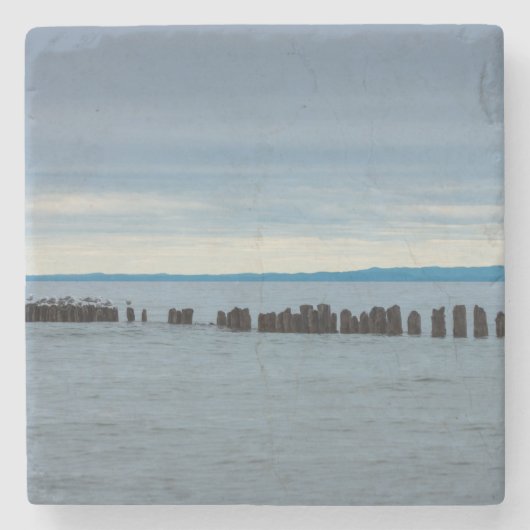 Cloudy op Whitefish Bay Stenen Onderzetter (Voorkant)
