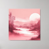 Cloudy Roos Landscape AI art Canvas Afdruk (Voorkant)