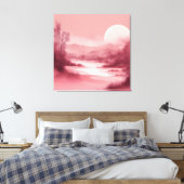 Cloudy Roos Landscape AI art Canvas Afdruk (Insitu (Slaapkamer))