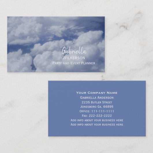 Cloudy Skies Visitekaartje (Voorkant / Achterkant)