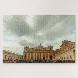 Cloudy sky on St. Peter Basilica, Rome, Italië Legpuzzel