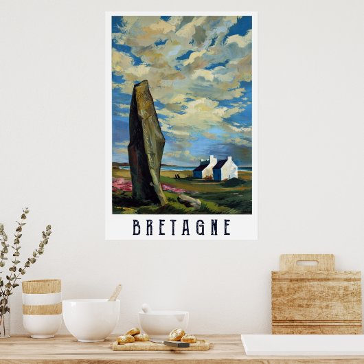 Cloudy Sky Over Brittany, Frankrijk Poster (Keuken)
