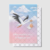 Cloudy Sky Stork Baby Shower Insert Vellum Uitnodigingen (Offset (Uitnodiging))