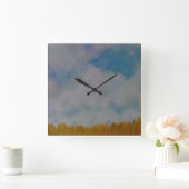 Cloudy Sky-wandklok Vierkante Klok (Huis)