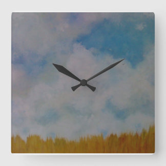Cloudy Sky-wandklok Vierkante Klok