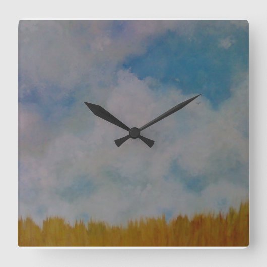 Cloudy Sky-wandklok Vierkante Klok (Voorkant)