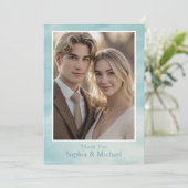 Cloudy Sky Wedding Bedankt Card Soft Romantisch (Staand voorkant)