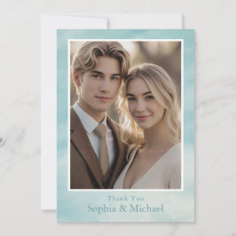 Cloudy Sky Wedding Bedankt Card Soft Romantisch
