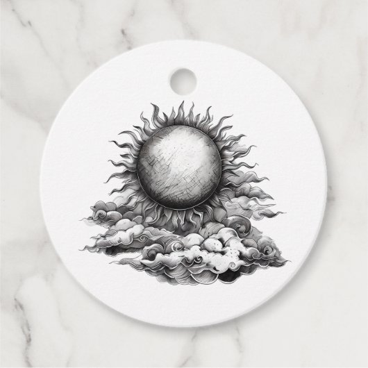 Cloudy Sun Bedankjes Labels (Voorkant)