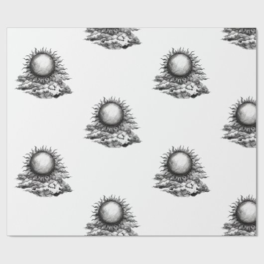 Cloudy Sun Cadeaupapier (Vlak)