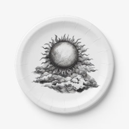 Cloudy Sun Papieren Bordje