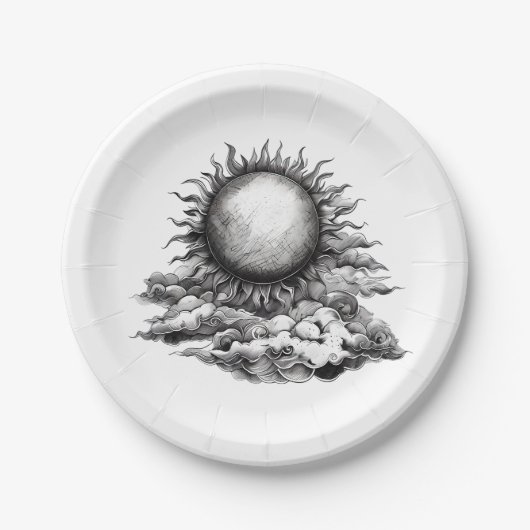Cloudy Sun Papieren Bordje (Voorkant)