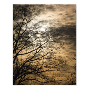 Cloudy Sun Scene Foto Afdruk