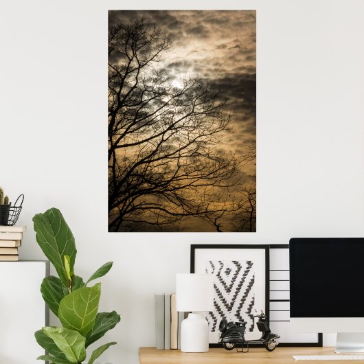 Cloudy Sun Scene Poster (Thuiskantoor)