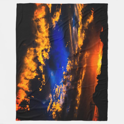 Cloudy Sunset Fleece Deken (Voorkant)