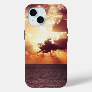 Cloudy Sunset Over Zee iPhone 15 Case
