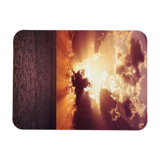 Cloudy Sunset Over Zee Horizon Magneet (Horizontaal)