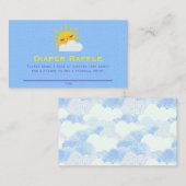Cloudy Sunshine Baby shower Diaper Raffle Ticket Informatiekaartje (Voorkant / Achterkant)