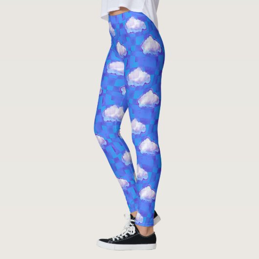 Cloudy Surreal Sky check Print Leggings (Links)