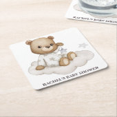 Cloudy Teddy Bear Baby shower Onderzetter (Schuin)