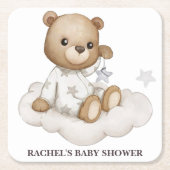 Cloudy Teddy Bear Baby shower Onderzetter (Voorkant)