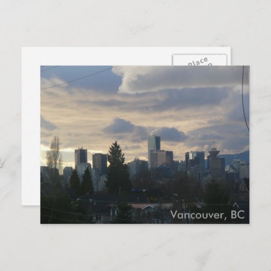 Cloudy Vancouver, BC Briefkaart (Voorkant / Achterkant)